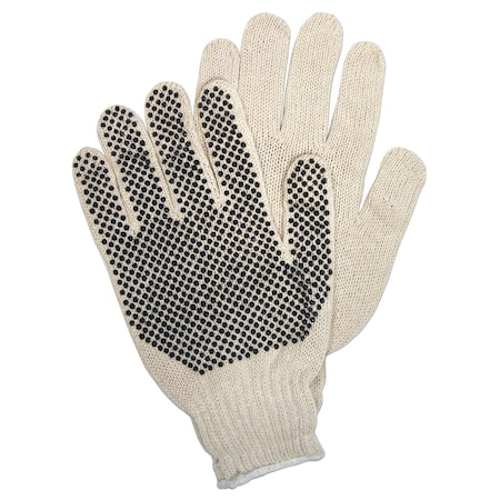 Mcr Safety Gloves, Cotton/Polyester 1-Side Dot, XS, 12PK 9650XSM
